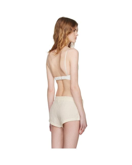 OPEN YY Natural Crinkled Bralette