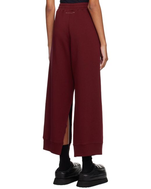 MM6 by Maison Martin Margiela Red Burgundy Vented Sweatpants