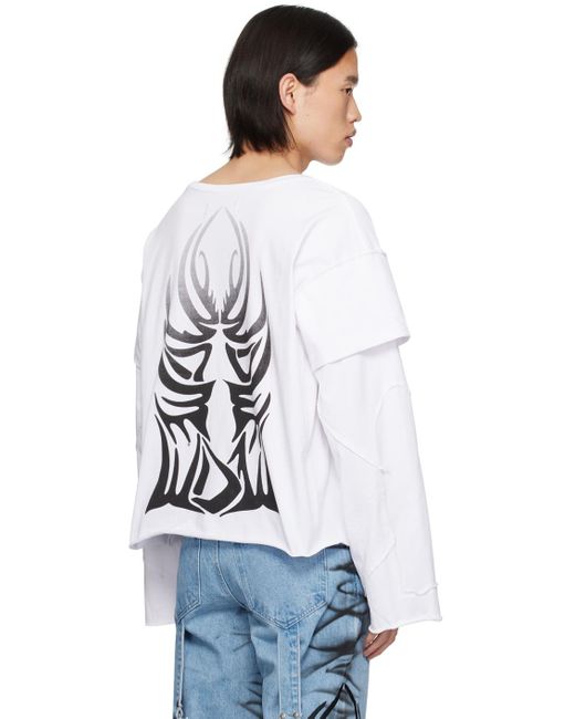 Who Decides War White Winged Long Sleeve T-Shirt for men