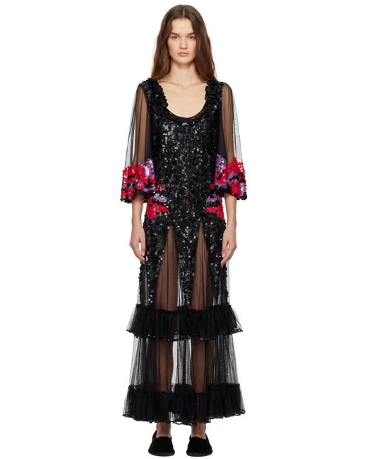Bode Black Gazebo Maxi Dress