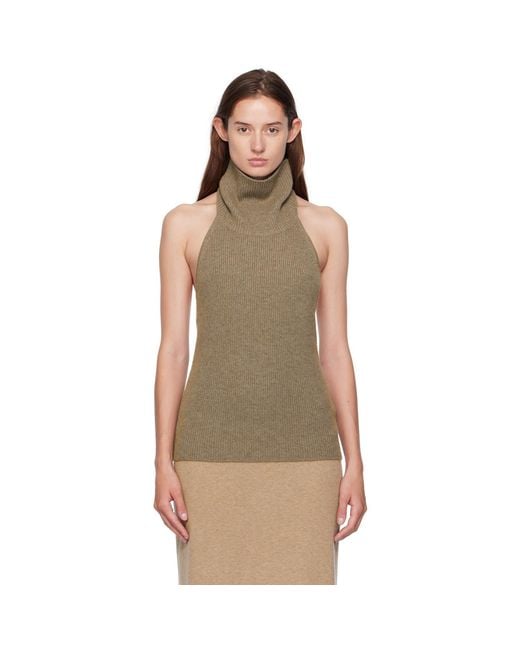 Lisa Yang Brown Taupe Maddie Top