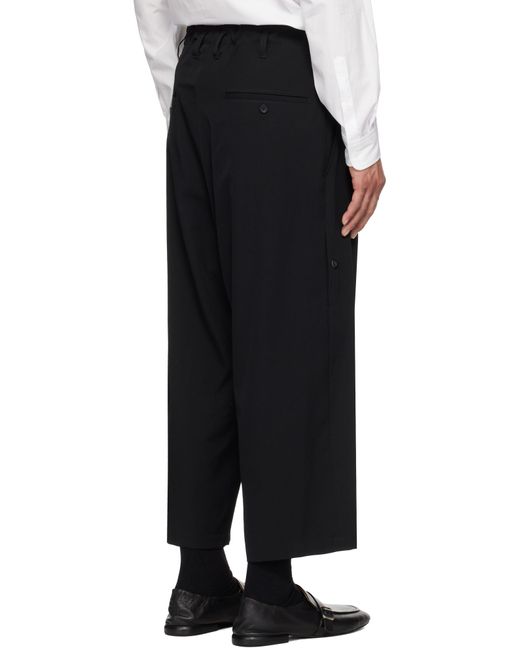 メンズ Yohji Yamamoto ブラック Wool Gabardine R Coin Pocket トラウザーズ Black