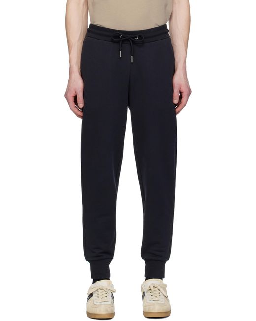 メンズ Moncler ネイビー トリコロールトリム コットン スウェットパンツ Blue