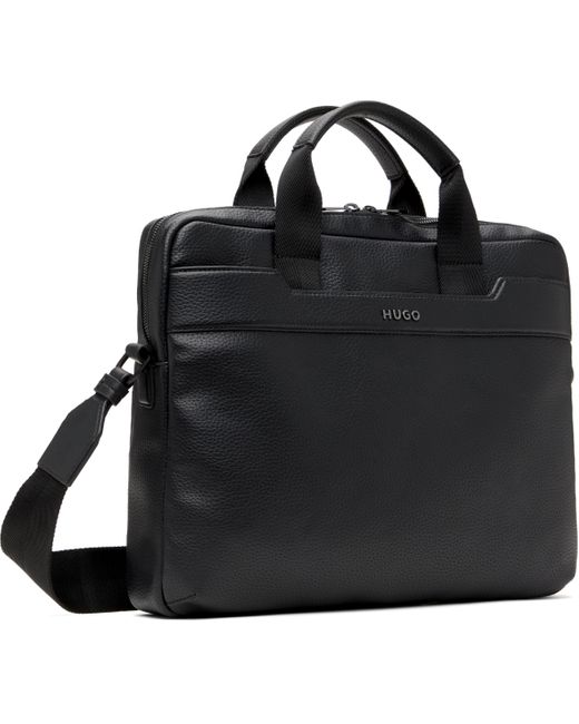 Porte-Document Noir En Cuir Synthétique Grainé HUGO pour homme en coloris Black