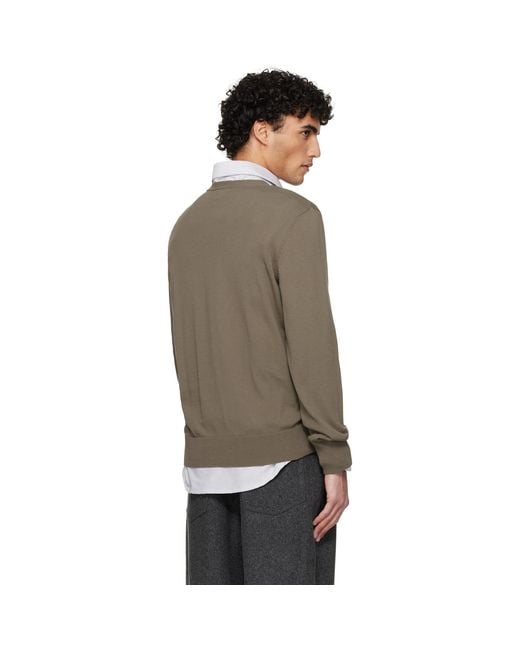 A.P.C. Black Khaki Cotton Sweater for men