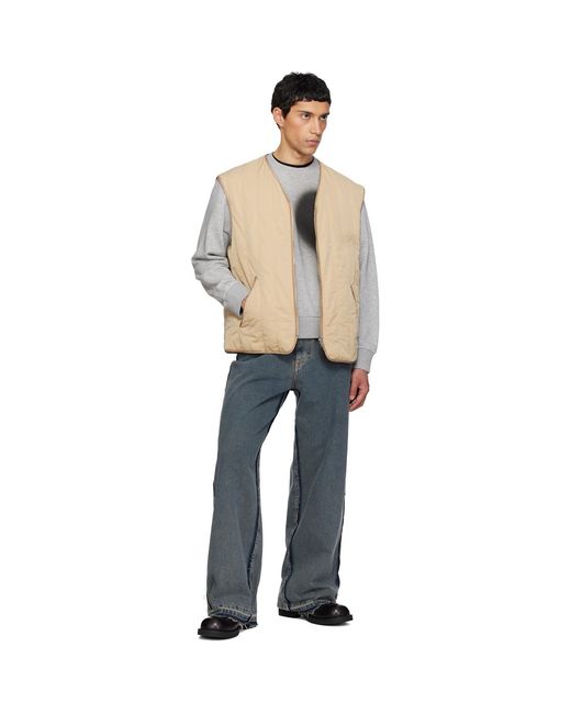 MM6 by Maison Margiela Blue Quilted Reversible Vest for men