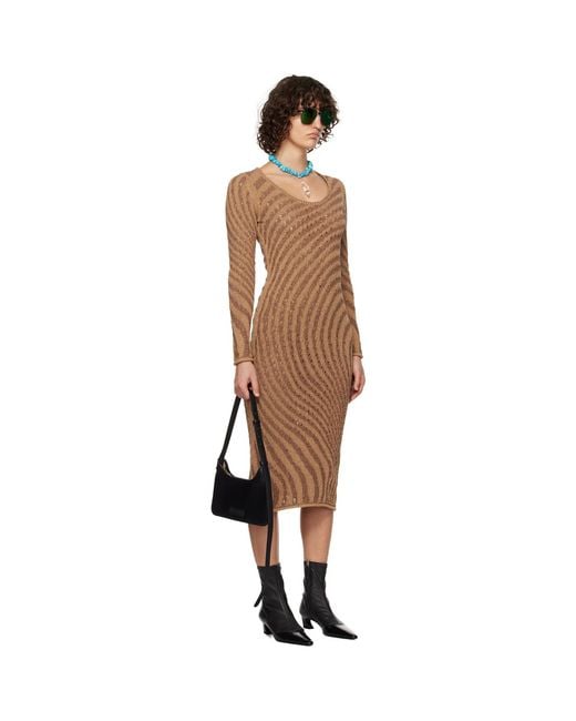 Acne Black Ssense Exclusive Brown Midi Dress