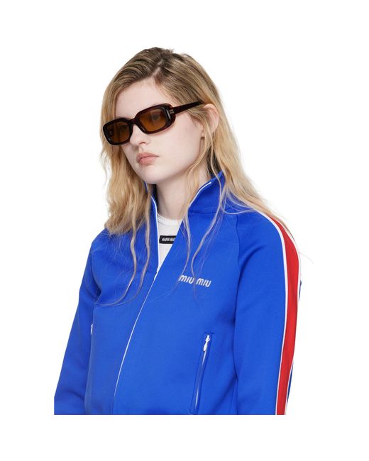 Miu Miu Brown Rectangular Sunglasses