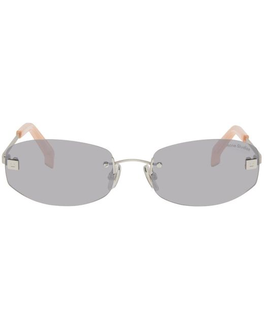Acne Black Silver Rimless Sunglasses