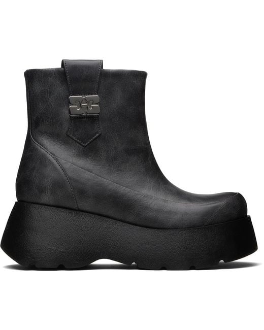 Ganni Black Kat Low Boots