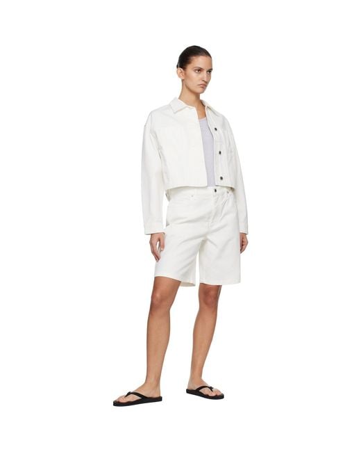 Maison Kitsuné White Denim Boxy Trucker Jacket