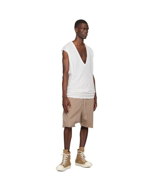 Rick Owens Natural Temple Drawstring Pods Shorts for men