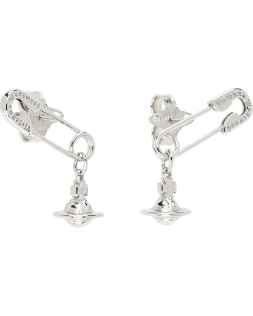 Vivienne Westwood Safety Pin Earrings in Black | Lyst Canada