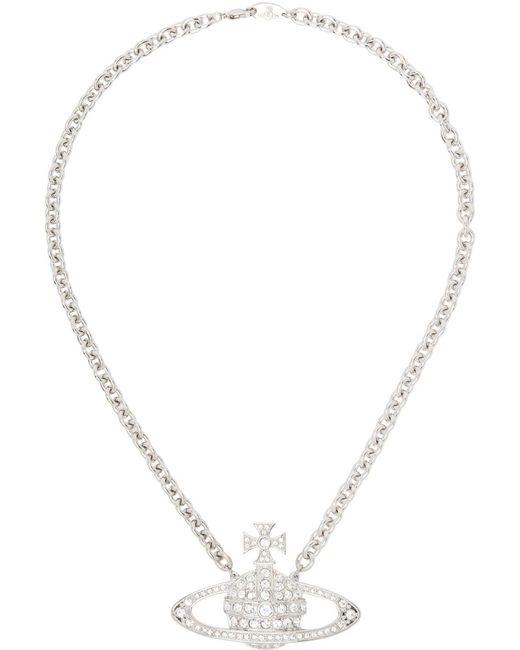 Vivienne Westwood White Silver Bas Relief Necklace for men
