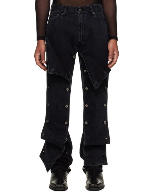 Y. Project Black Snap Off Jeans for men