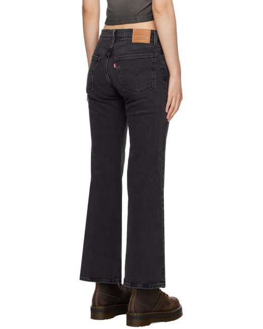 Levi's Black Middy Ankle Flare Jeans
