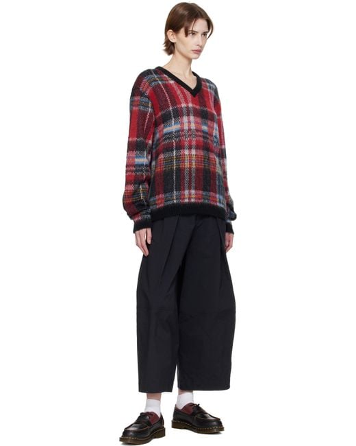 YMC Red Vertigo Tartan Sweater
