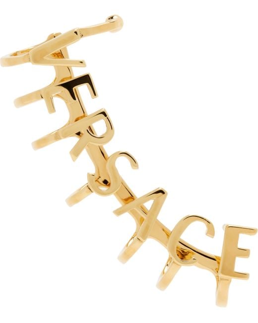 Versace ゴールド ロゴ シングルピアス Metallic