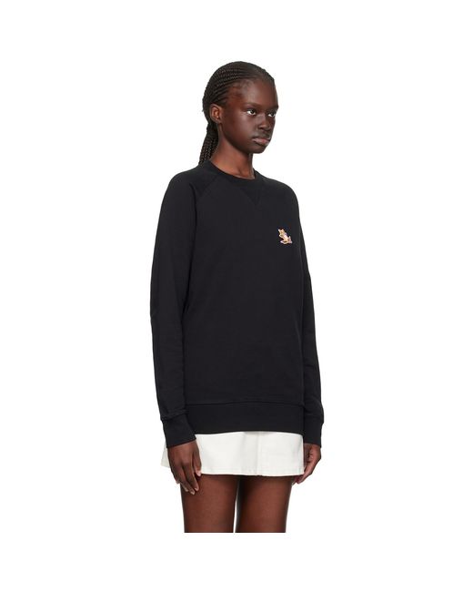 Maison Kitsuné Black Chillax Fox Patch Sweatshirt