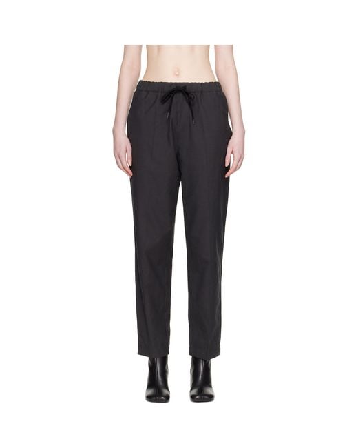 MM6 by Maison Margiela Gray Wool Drawstring Trousers