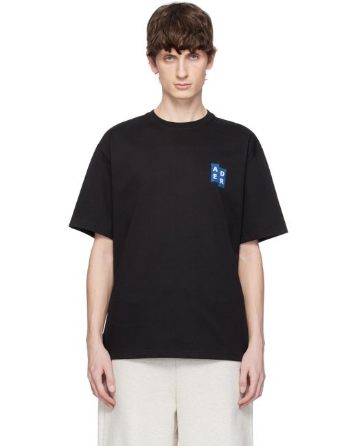 メンズ Adererror ブラック Sig; Trs Tag 04 Tシャツ Black