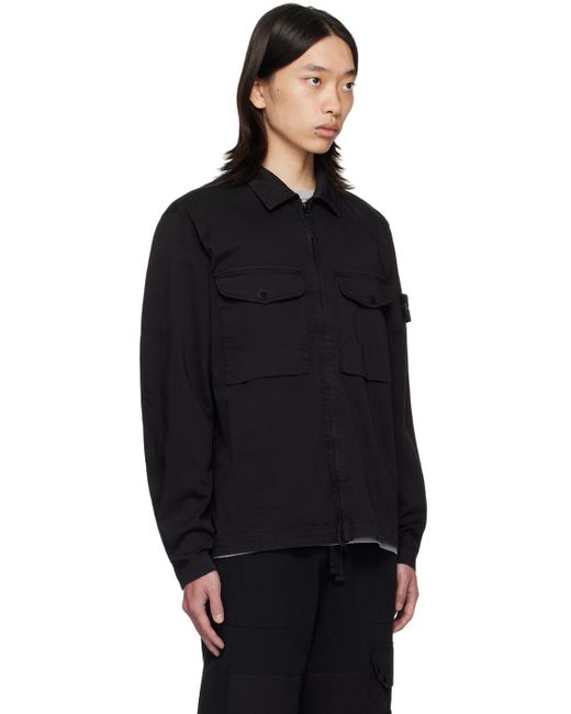 メンズ Stone Island ブラック レギュラーフィット ジャケット Black