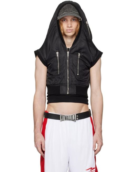 Mowalola Black Cacoon Bomber Vest for men