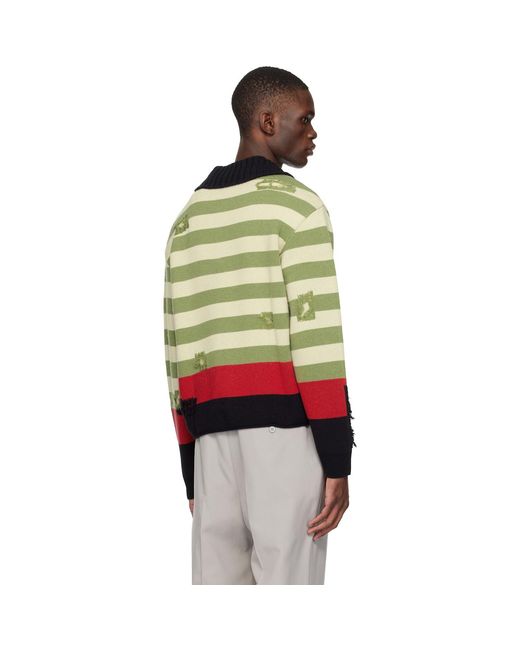 ANDERSSON BELL Multicolor Stripe Damaged Polo for men