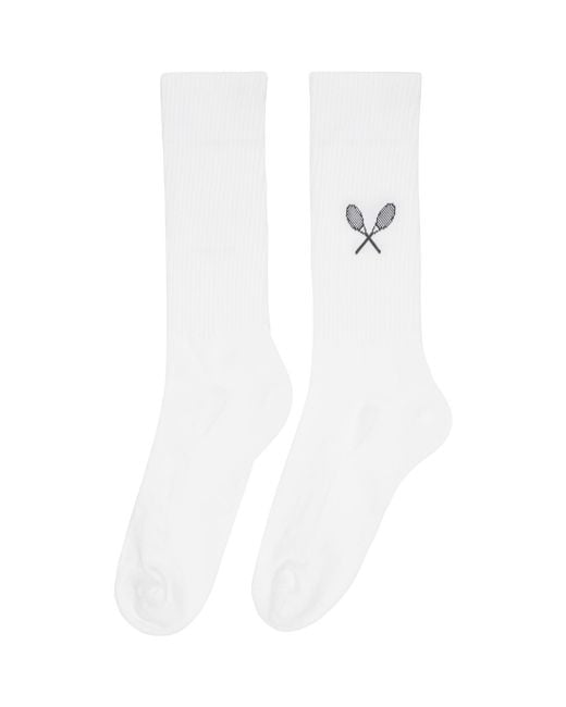 Thom Browne White Tennis Racquet Athletic Socks