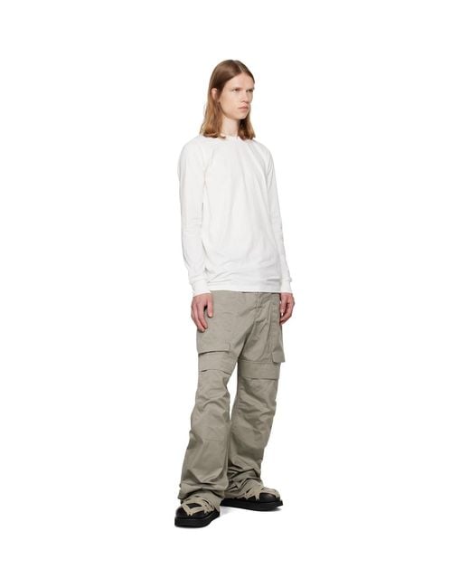 Rick Owens White Off- Tower Level L/S T-Shirt for men