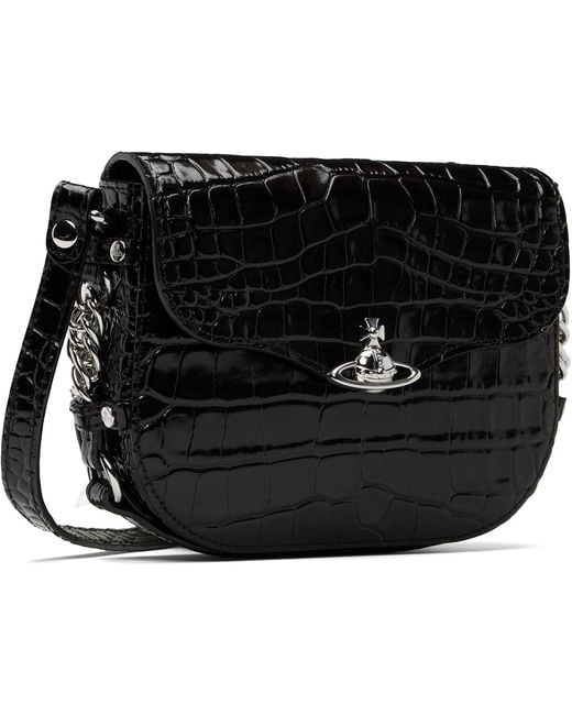 Vivienne Westwood Black Hunter Flap Crossbody Bag for men