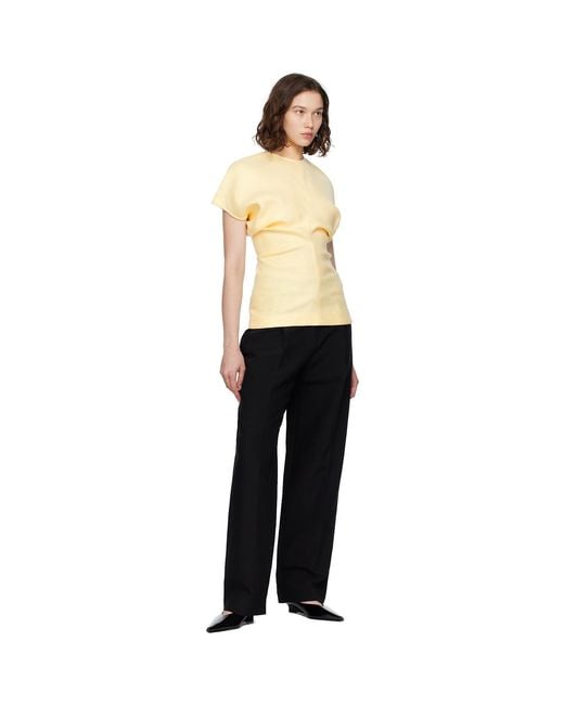 Totême  Black Slouch Waist Basketweave Top