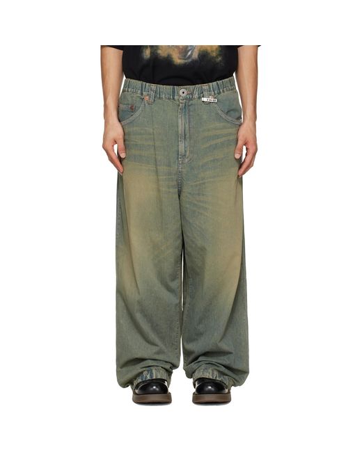 Maison Mihara Yasuhiro Green Light Wide Jeans for men