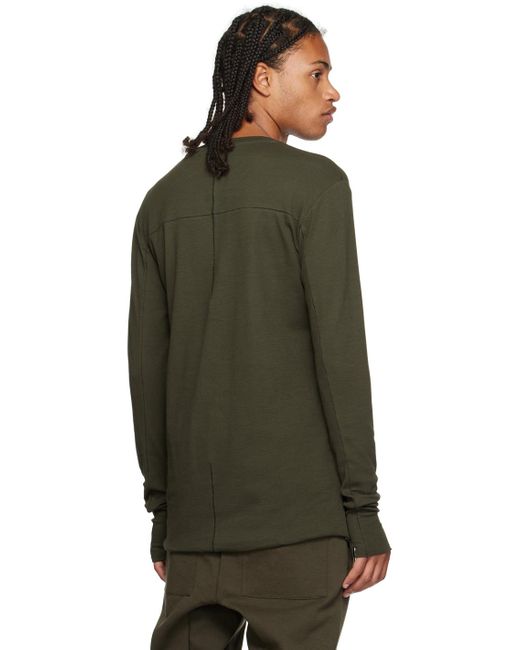 Thom Krom Green M Ts 755 Long Sleeve T-shirt for men