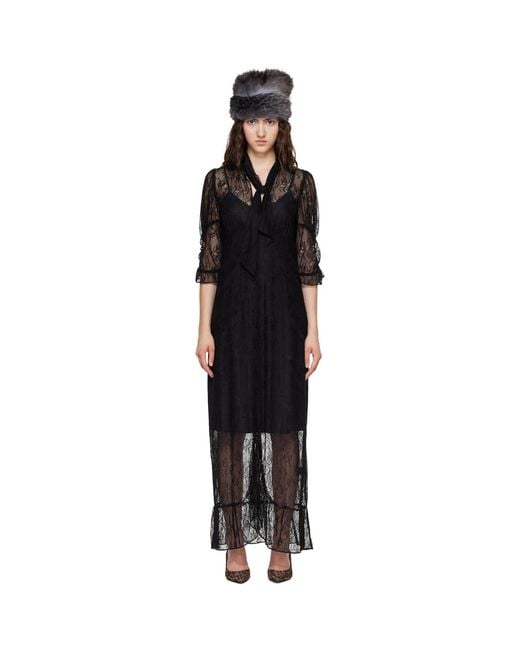 Anna Sui Black Tie Maxi Dress