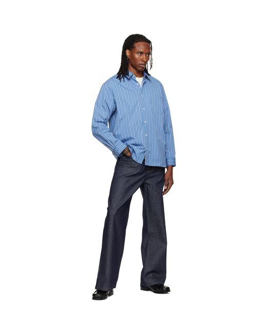 A.P.C. Blue Malo Logo Shirt for men