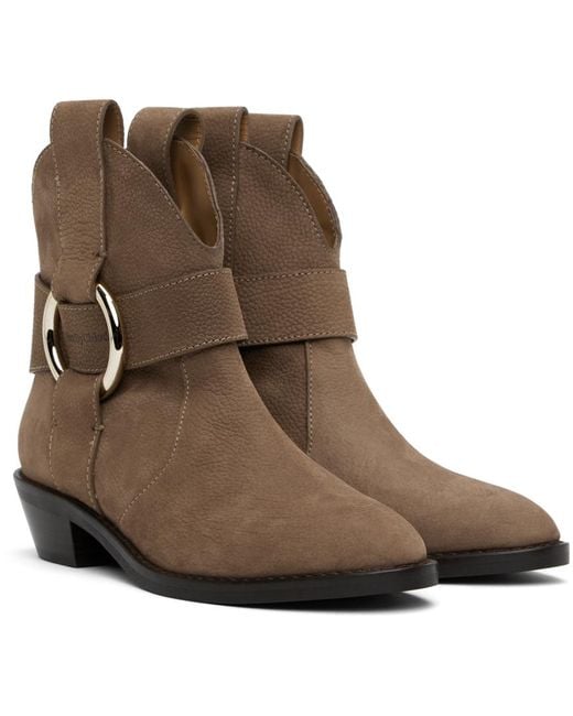 See By Chloé Brown New Ring Line Boots