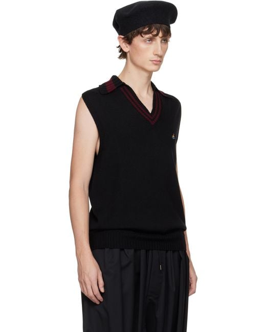 Vivienne Westwood Black Fisherman Sweater Vest for men