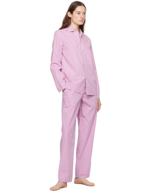 Tekla Pink Long Sleeve Pyjama Shirt