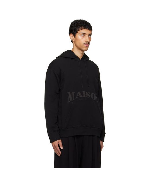 MM6 by Maison Margiela Black Unbrushed Cotton Hoodie for men