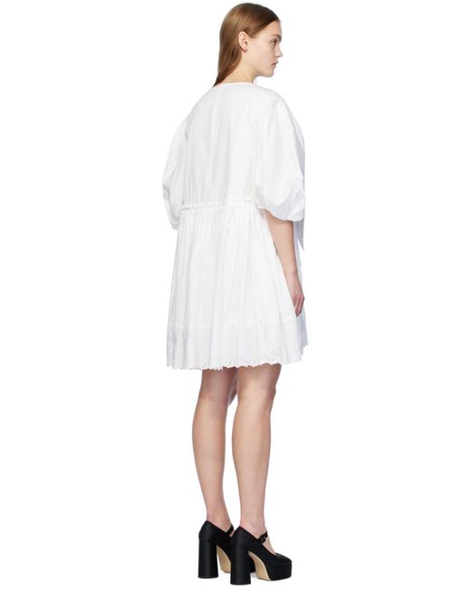 Robe courte blanche à boucle Simone Rocha en coloris White