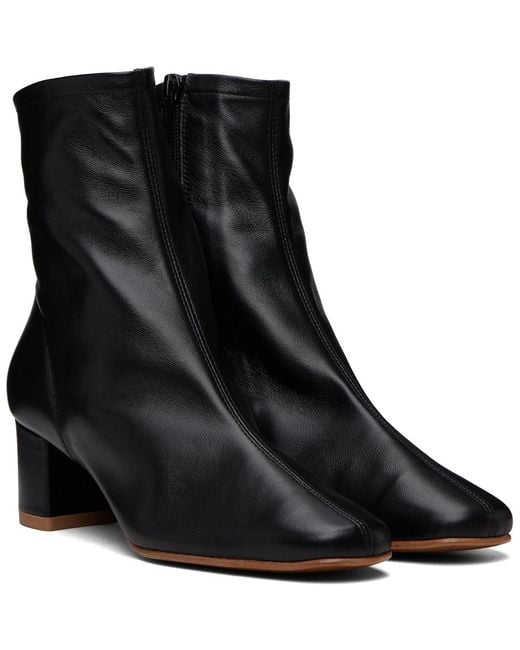 By Far Black Sofia Leather Ankle Boots
