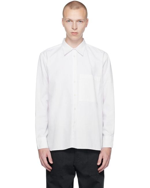 Universal Works White Square Pocket Shirt for men