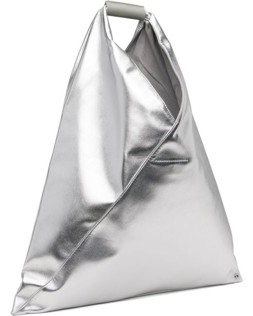 Cabas Triangulaire Argenté MM6 by Maison Martin Margiela en coloris Gray