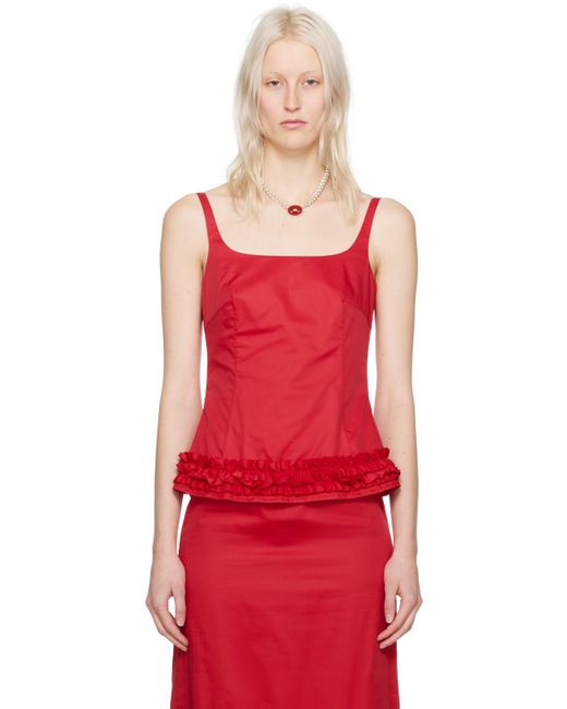 Molly Goddard Red Camille Tank Top