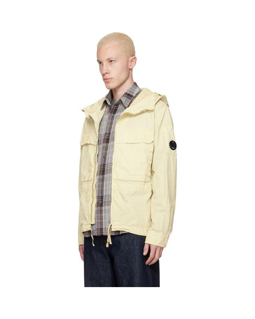C P Company Natural Micro-Reps Hooded Lens Overshirt for men