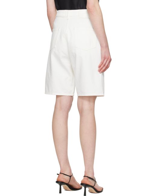Loulou de Saison オフホワイト Isu デニムショートパンツ White
