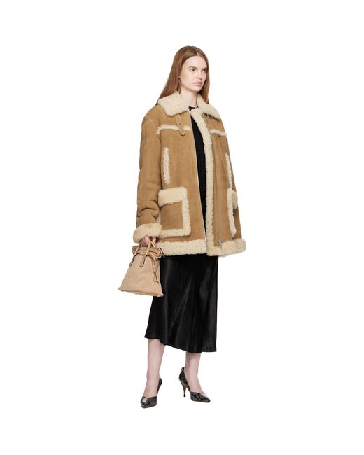 Maison Margiela Natural Tan Caban Shearling Coat