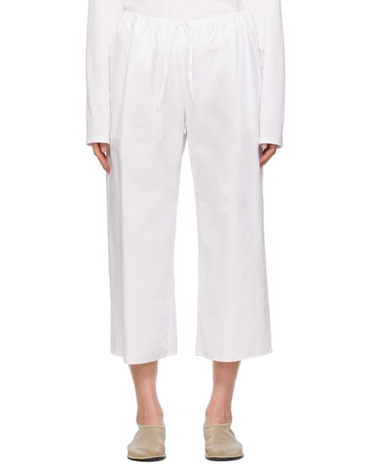 Pantalon jubin blanc The Row en coloris White