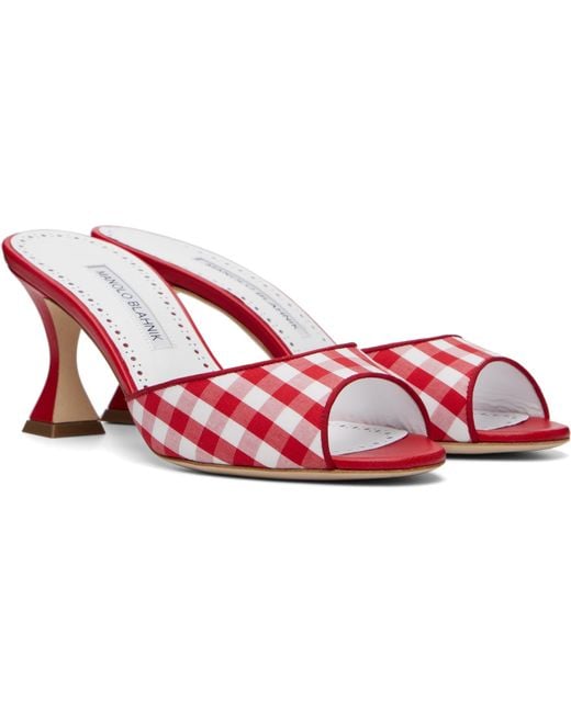 Manolo Blahnik Red Jadara Heeled Sandals